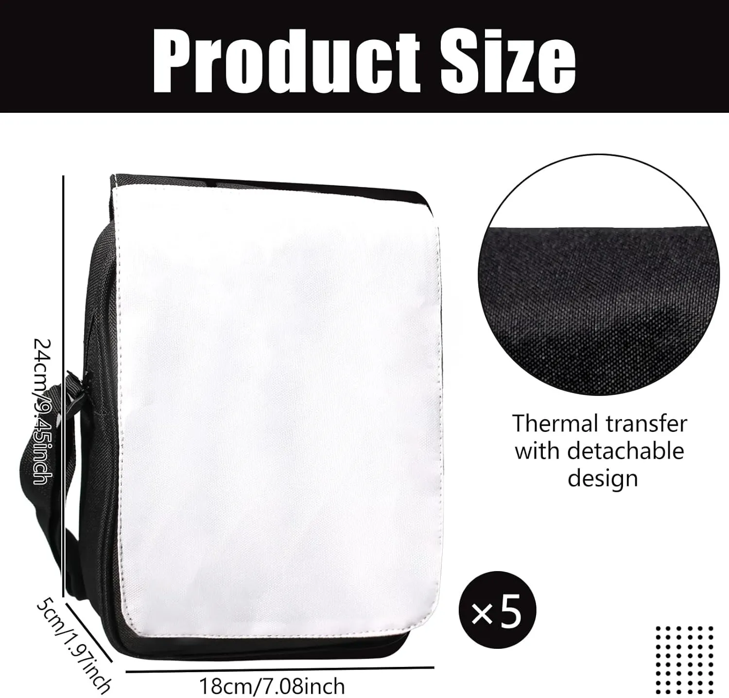 10 Pcs Sublimation Bags Blanks Sublimation Sport Bag Sublimation Shoulder Bag Sublimation Crossbody Bag DIY Sublimation Bags for Adults Children Father's Day Gifts