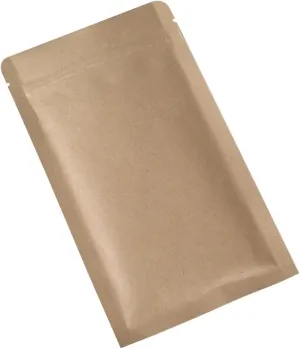 100/Pack Brown Kraft Flat Inner Foil Lining Zip Top Seal Lock Bags (11x18cm (4.2x7"))