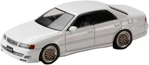1:64 Scale Chaser Tourer V JZX100 Golden Wheel Simulation Alloy Car Model Static Display Collectible Mini Simulation Toys(White)
