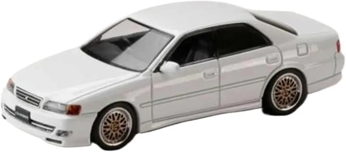 1:64 Scale Chaser Tourer V JZX100 Golden Wheel Simulation Alloy Car Model Static Display Collectible Mini Simulation Toys(White)