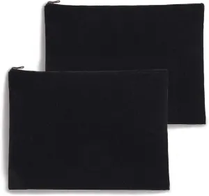 2-pack Cotton Canvas Zipper Cosmetic Bag Makeup Bags Tool Organizer with Cotton Lining 20x28cm, 7.87x11.02 inches, Pack of 2
