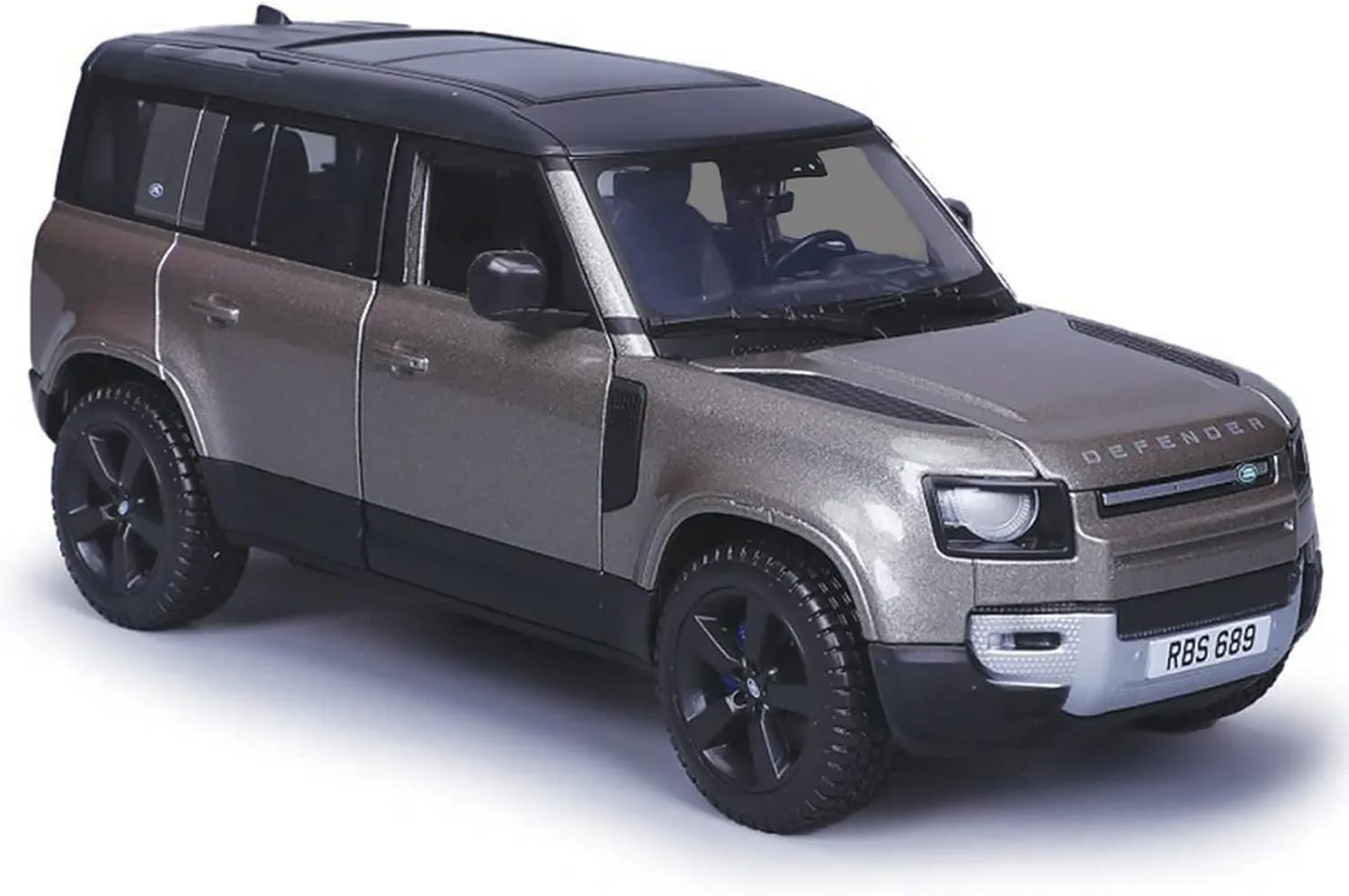 2022 Defender 110 Dark Silver Metallic with Black Top and Sunroof 1/24 Diecast Model Car by Bburago 21101sil