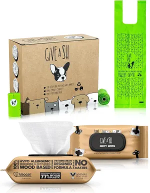 240 Handled Compostable Dog Poop Bags and 100 Plant-Based Pet Wipes – Champion Animal Welfare & The Planet