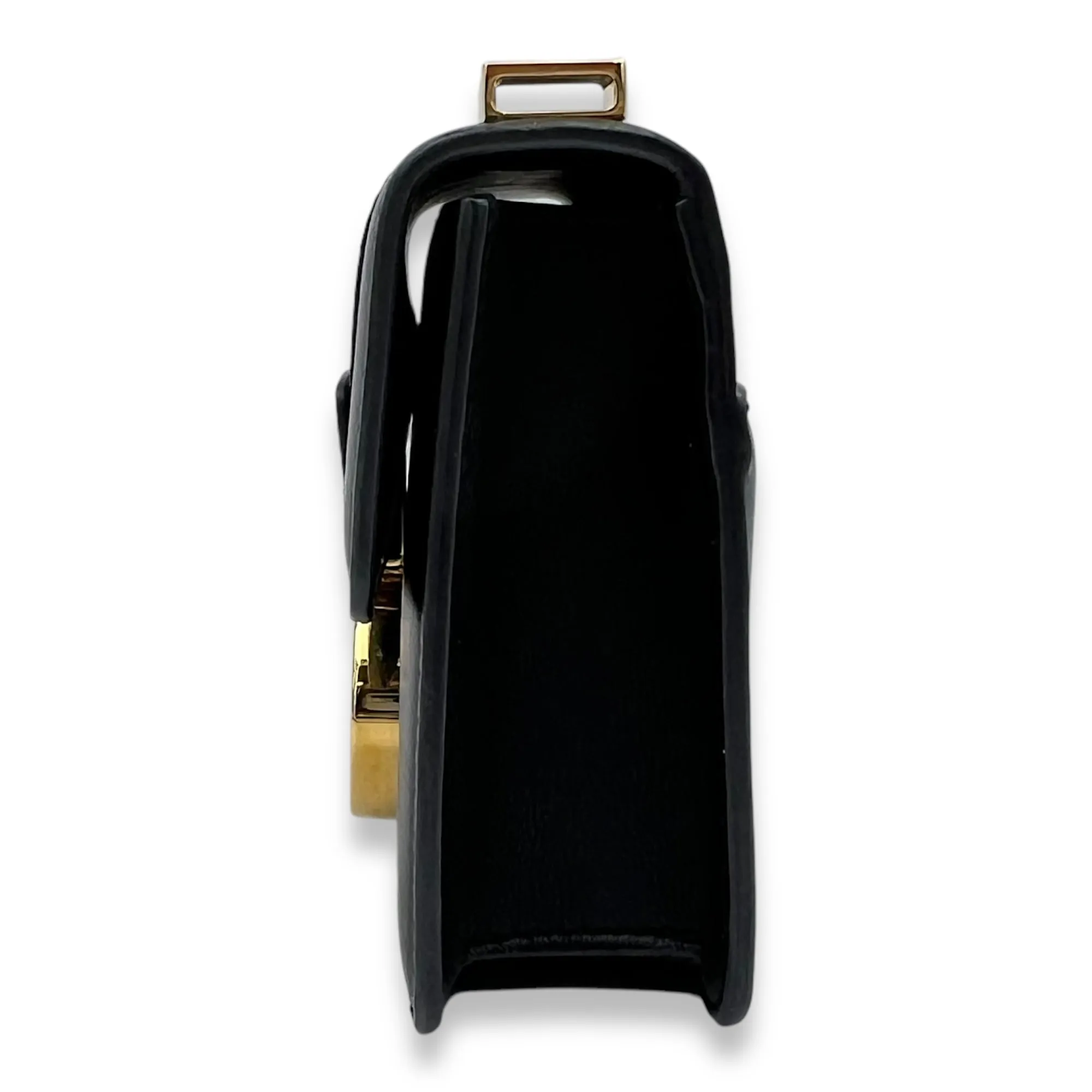 30 Montaigne Micro Black Crossbody Bag in Calfskin, Gold hardware
