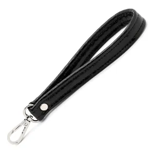 3/4" x 6" Wrist Strap • 8" Total Length • Handbag Wristlet Strap • 7 Colors • White • Pearl • Pewter • Gold • Silver • Brown • Black - Handmade by Green Acorn Kitchen (Black, Silver Hardware)