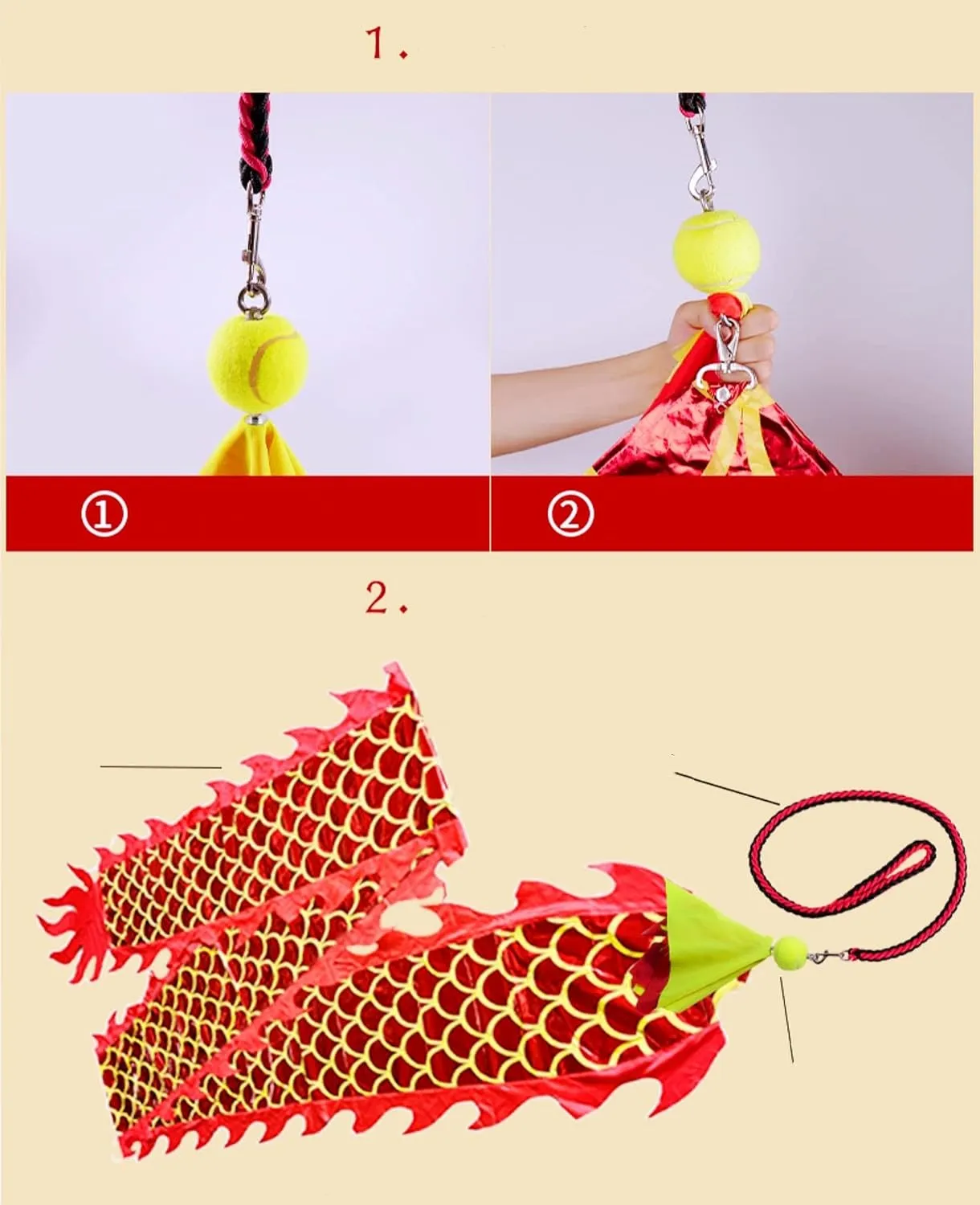 3D Dragon Poi with 340g Weighted Ball & 1.1 Meters Swing Rope - Silk Flowy Shaking & Flinging Chinese Golden Dragon Ribbon Streamer   Travel Carry Bag! (6 Meters (19.6 FT), Golden Green Dragon)