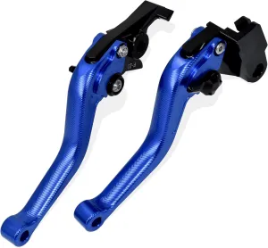 3D Fishbone Pattern Short Brake Clutch Lever for MV Agusta Brutale 1000 RR/RS/Rush 2020-2021, CNC Aluminum Alloy Made (Blue)