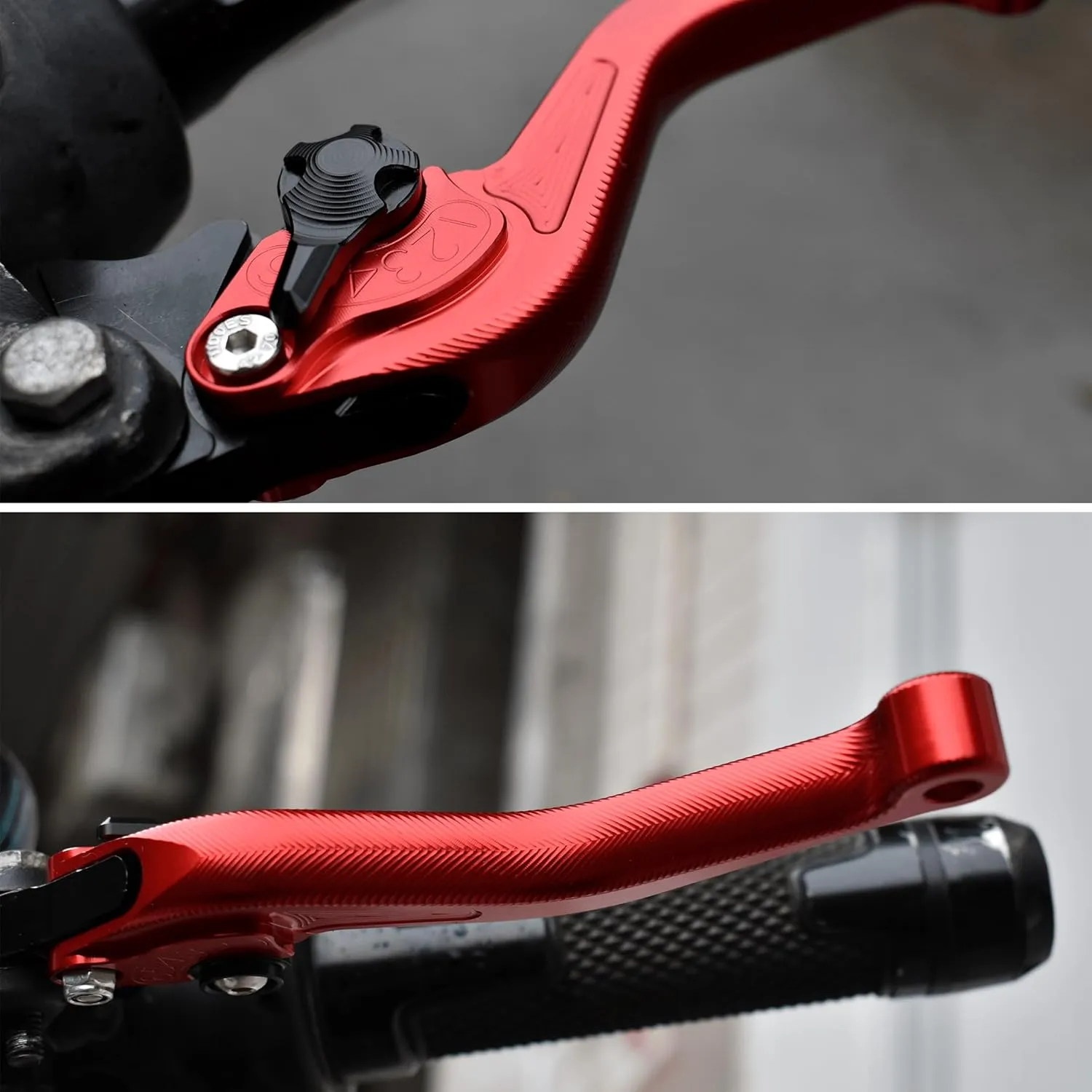 3D Fishbone Pattern Short Brake Clutch Lever for MV Agusta Brutale 1000 RR/RS/Rush 2020-2021, CNC Aluminum Alloy Made (Green)