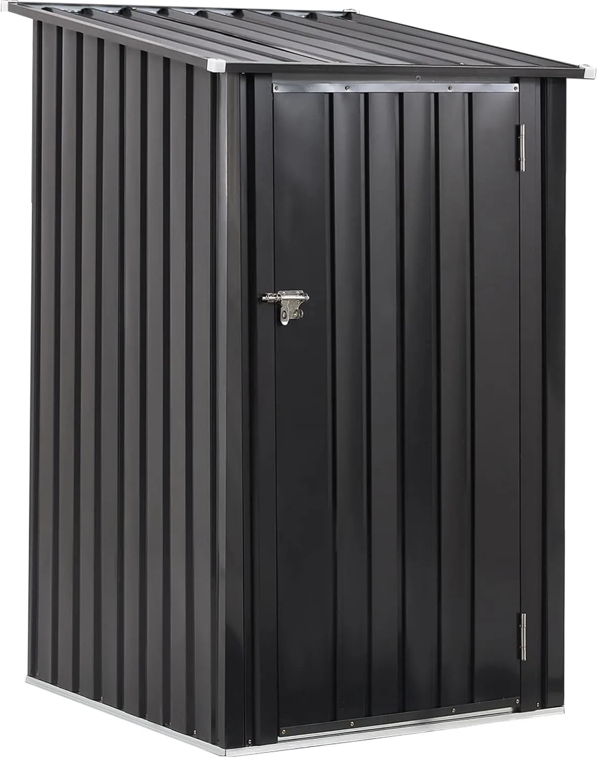 3x3 FT Outdoor Storage Shed, Metal Steel Garden Shed with Single Lockable Door, Small Shed Outdoor Steel Utility Tool Shed, Storage House Waterproof for Backyard Patio, Garden, Lawn, Dark Gray