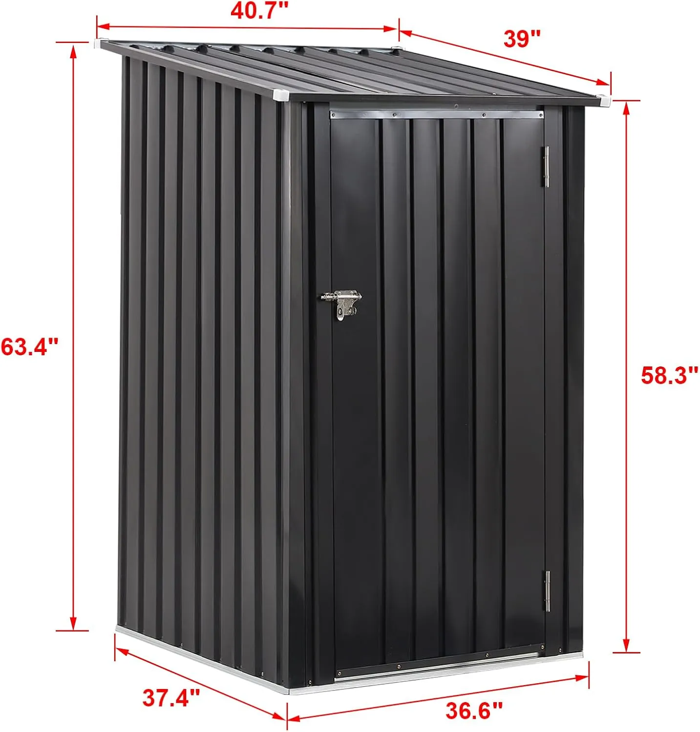 3x3 FT Outdoor Storage Shed, Metal Steel Garden Shed with Single Lockable Door, Small Shed Outdoor Steel Utility Tool Shed, Storage House Waterproof for Backyard Patio, Garden, Lawn, Dark Gray