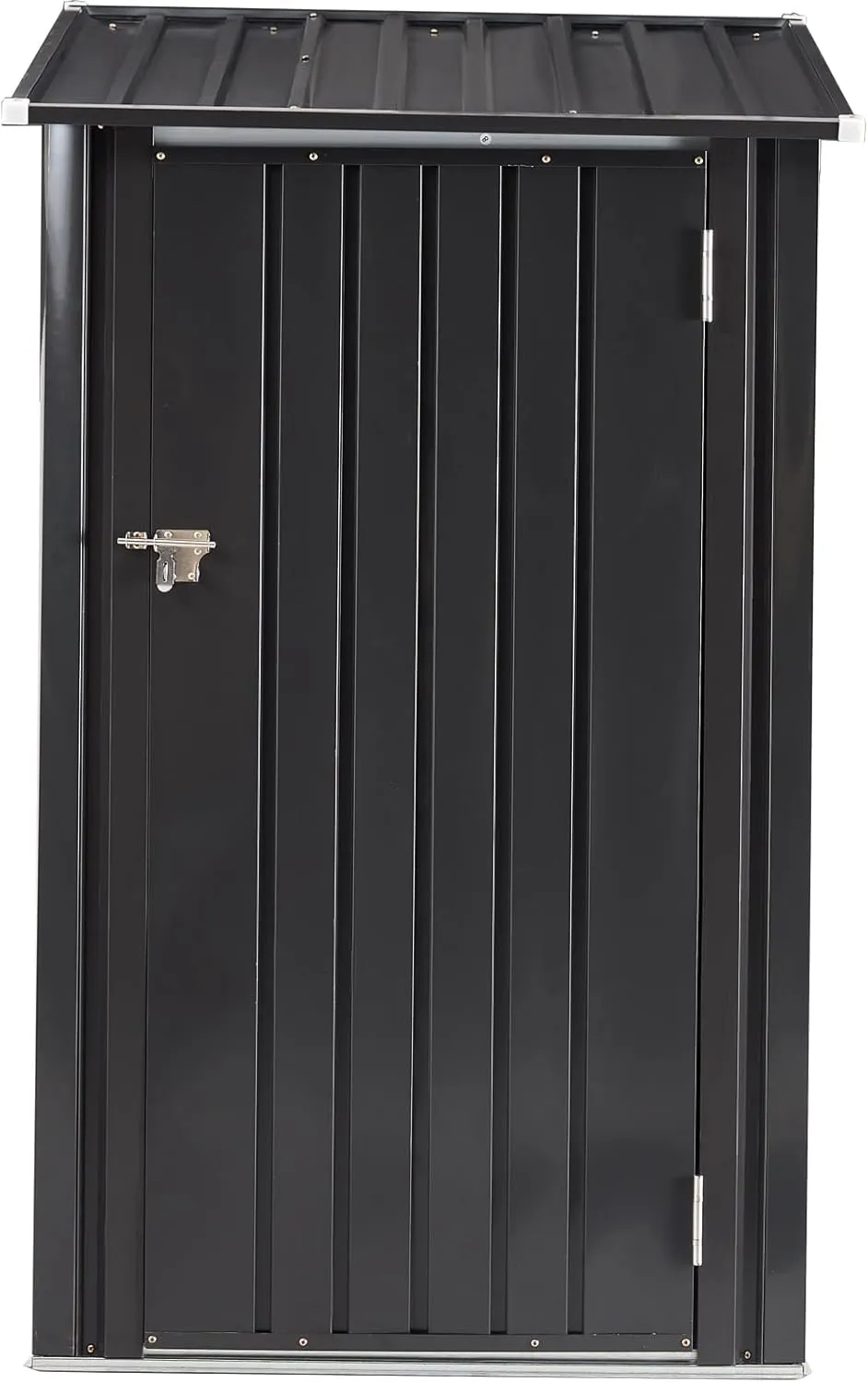 3x3 FT Outdoor Storage Shed, Metal Steel Garden Shed with Single Lockable Door, Small Shed Outdoor Steel Utility Tool Shed, Storage House Waterproof for Backyard Patio, Garden, Lawn, Dark Gray