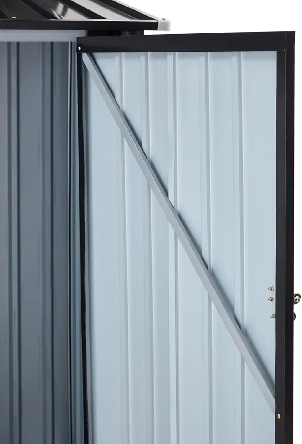 3x3 FT Outdoor Storage Shed, Metal Steel Garden Shed with Single Lockable Door, Small Shed Outdoor Steel Utility Tool Shed, Storage House Waterproof for Backyard Patio, Garden, Lawn, Dark Gray
