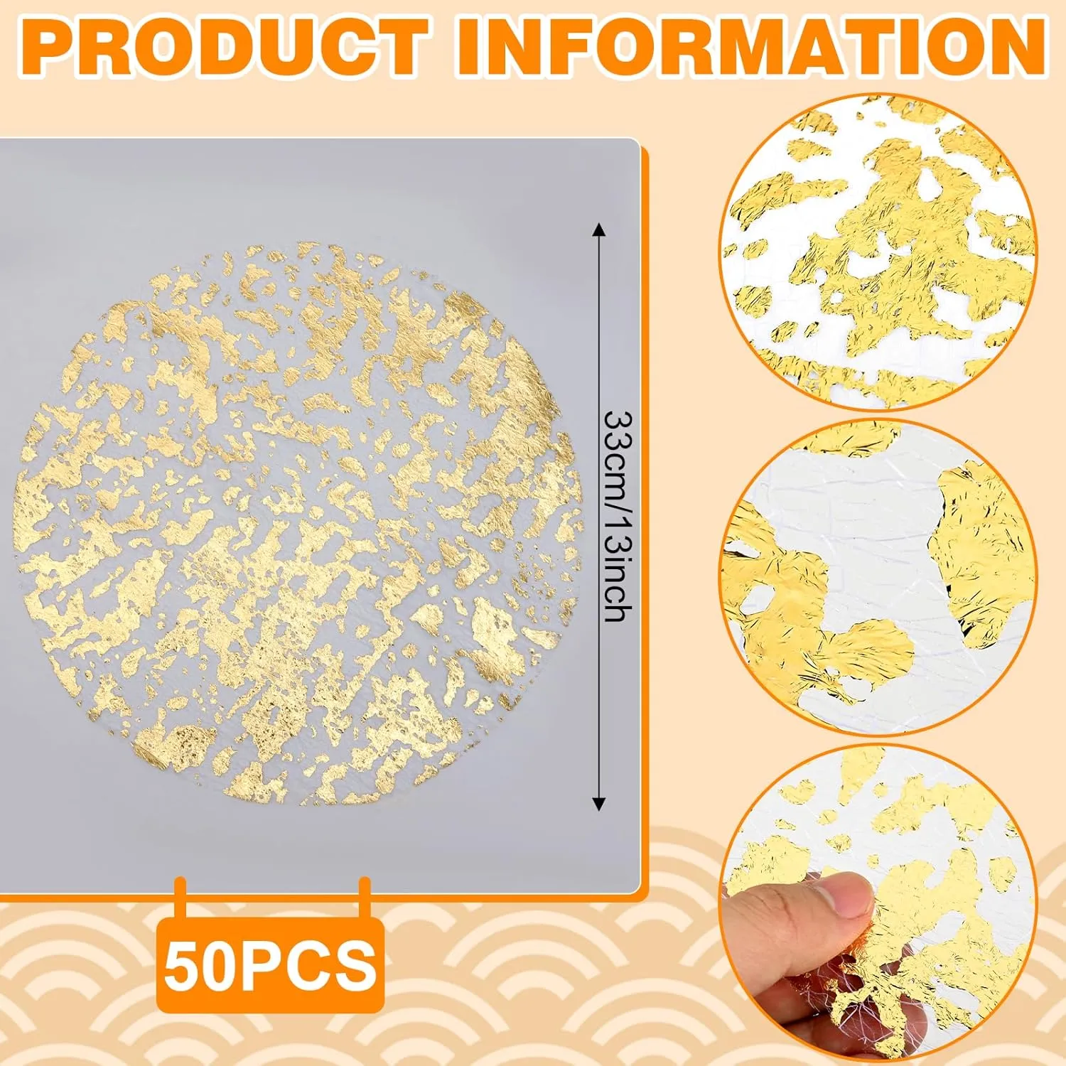 50 Pack Disposable Gold Placemats 13 inch Metallic Round Gold Foil Place Mat Mesh Pressed Table Mates Table Runner Decoration for Weddings Parties Home Dinners Table Tablecloths Decor