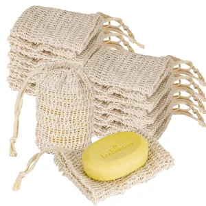 50 Pack Soap Saver Bags, Exfoliating Soap Pouch Bars Soap Mesh Bags with Drawstring, Foaming and Drying Soap Exfoliating Net for Bath and Shower