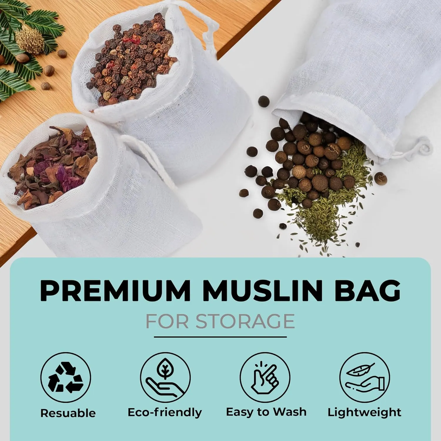 50 Pcs 3 x 4 Inches Small Muslin Bags with Drawstring Cotton Drawstring Sachet Bags Reusable Empty Gift Pouch for Party Home Supplies Wedding Storage and DIY Craft