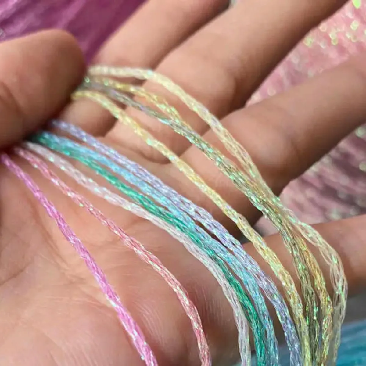 50g/Ball Colorful Gold Silver Wool Cotton Metallic Yarn Skein Crochet Thread Glitter Hand-Woven Craft Bag