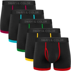 5Mayi Men's Underwear Boxer Briefs Cotton Regular Long Mens Boxer Briefs Underwear Men Pack S M L XL XXL