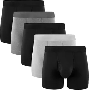 5Mayi Men's Underwear Boxer Briefs Cotton Regular Long Mens Boxer Briefs Underwear Men Pack S M L XL XXL