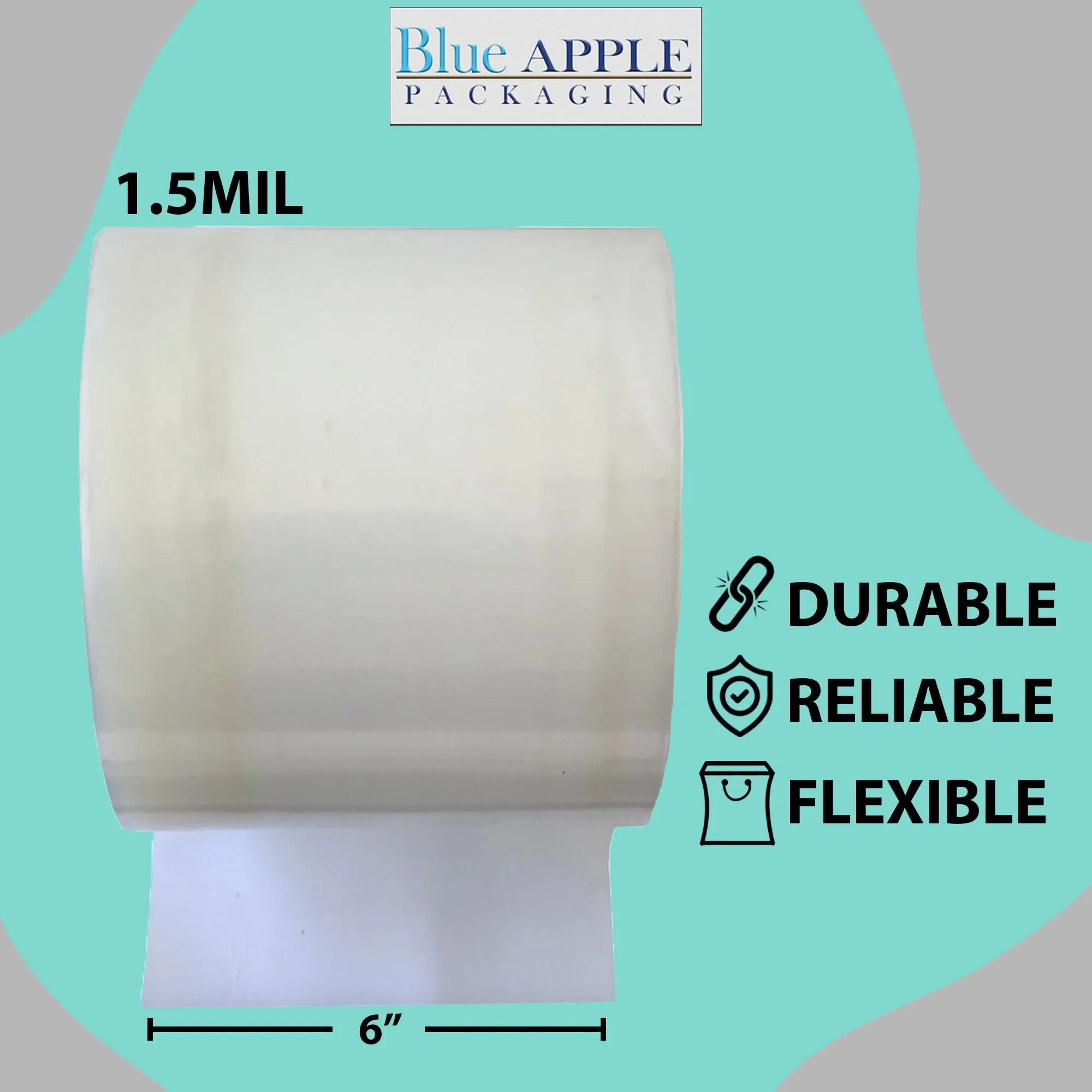 6 inch x 2900ft Poly Tubing Roll 1.5 Mil LDPE Low Density