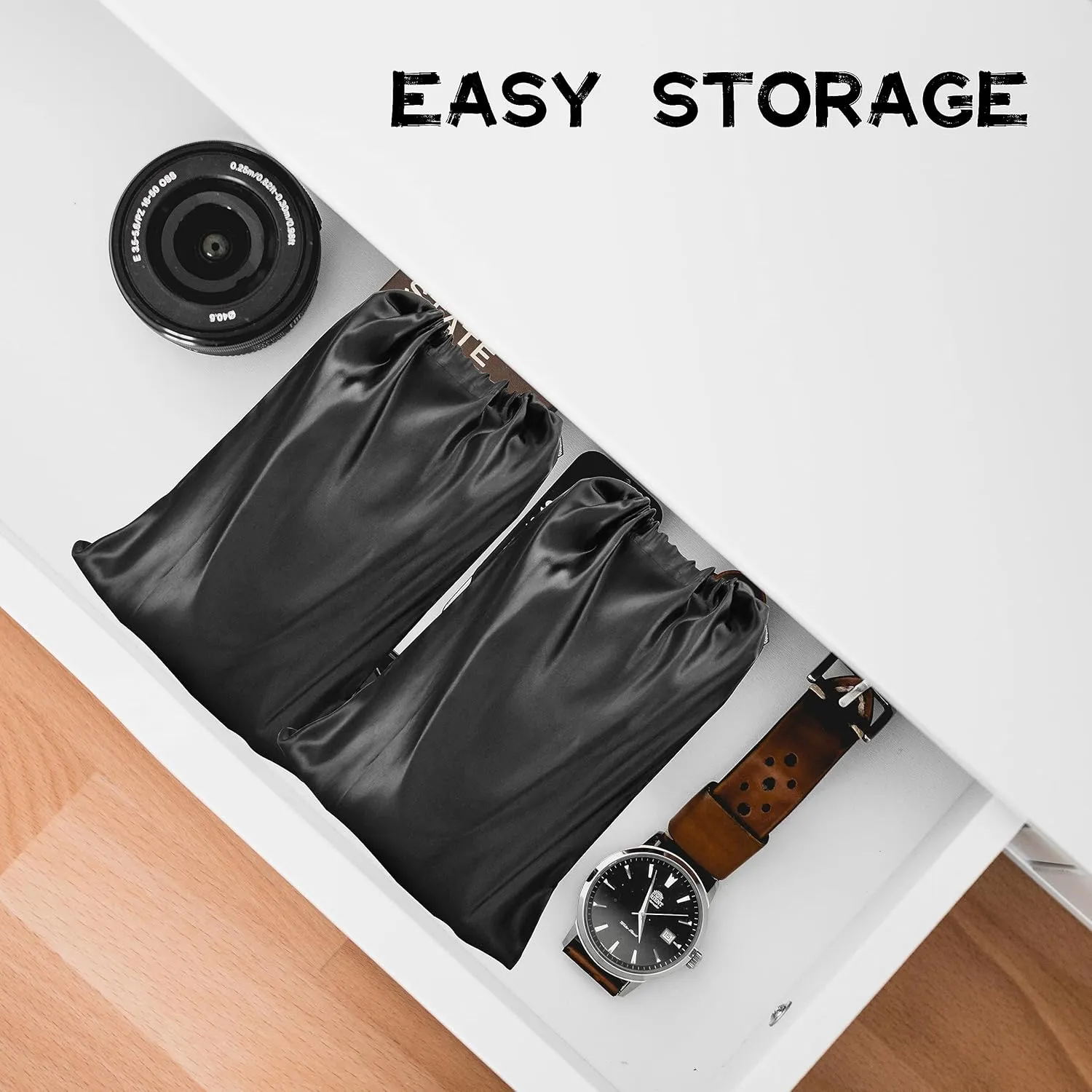6 Pack Toy Storage Bag Adult Silk Drawstring Storage Bags Toys Organizer Multi Purpose Bags for Woman Man Couples, Game Toy, Travel, Camping, Cosmetic