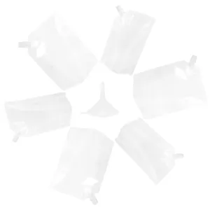 7Pcs Clear Spouted for Liquids Includes Drink Bags with Funnel Reusable Food Grade Packaging for Juice Tea Snacks and More