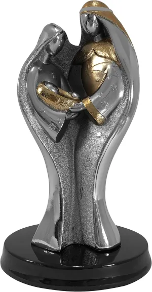Abstract Nativity Scene Statue - Religious Metallic Home Décor (Abstract #1)