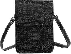 Abstract Science Chemistry Print Small Cell Phone Purse Small Crossbody Bags Women Pu Leather Shoulder Bag Handbag