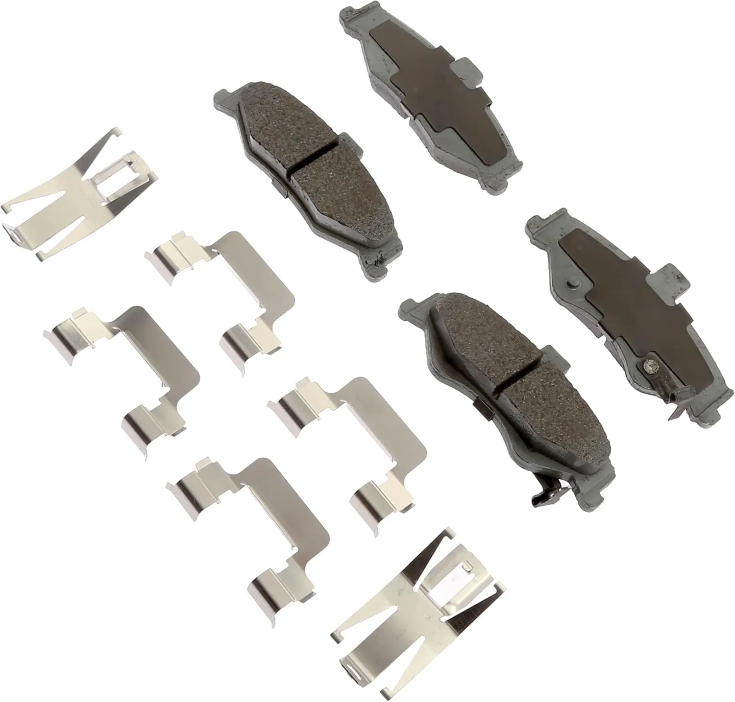 ACDelco Silver 14D750CHF1 Ceramic Rear Disc Brake Pad Kit with Springs and Clips