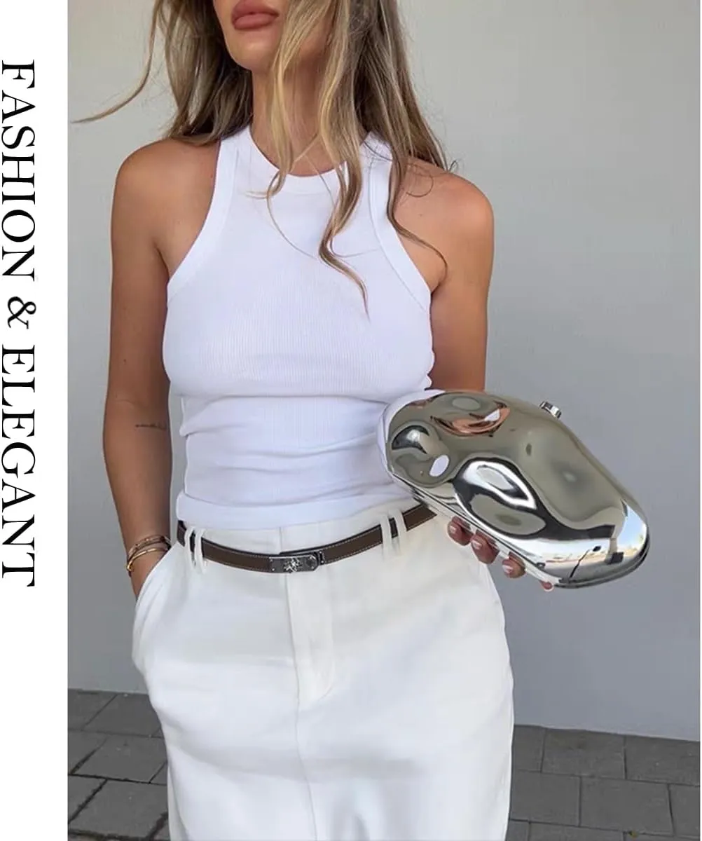Acrylic Clutch Purse for Women Irregular Shell Evening Handbag for wedding party