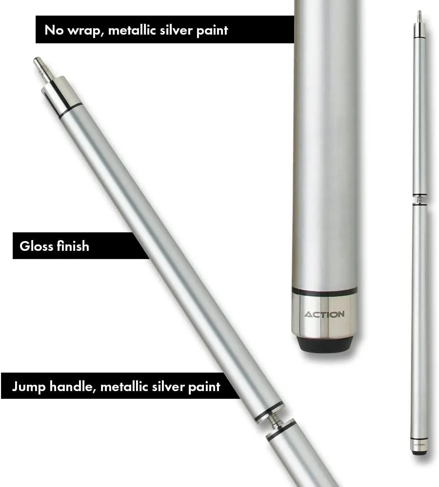 Action Break Jump Billiards Pool Cue Stick - Silver