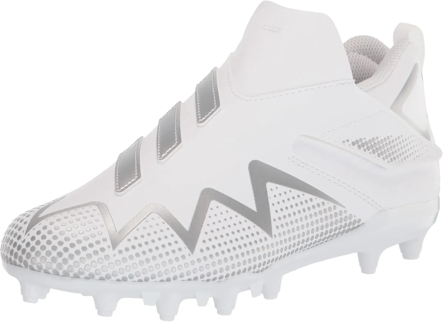 adidas Freak Spark-Team Football Shoes_Legacy, White/Silver Metallic/White, 4 US Unisex Big Kid