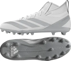 adidas Men's Adizero Impact.2 American Football Sneaker, White/Silver Metallic/White, 12