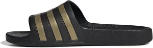 adidas Unisex Adilette Aqua Slides, Core Black/Gold Metallic/Core Black, 11 UK, Core Black Gold Metallic Core Black, US 11.5