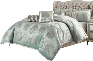 Aico Amini Regent 9 pc Queen Comforter Set in Ice Blue
