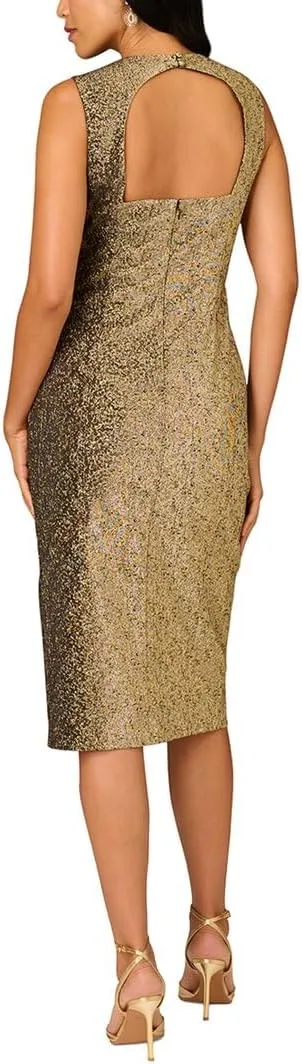 Aidan Mattox Satin Halter Asymmetrical Hem Dress