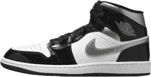 Air Jordan 1 Mid SE Men's Shoes (HV0789-010, Black/White/Metallic Gold/Metallic Silver)