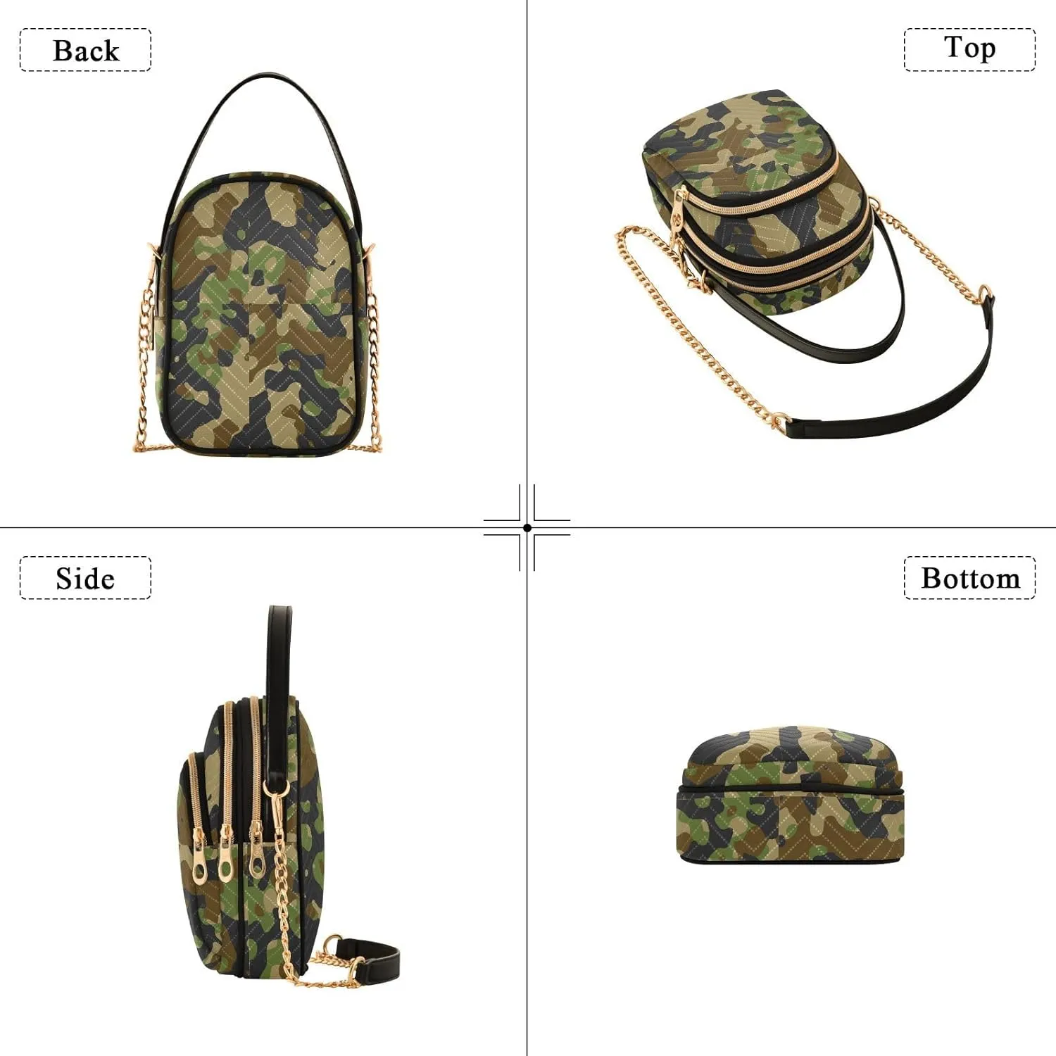 ALAZA Chain Crossbody Bags for Women Quilted Shoulder Crossbody Handbags Travel Cross Body Cell Phone Purses Bags