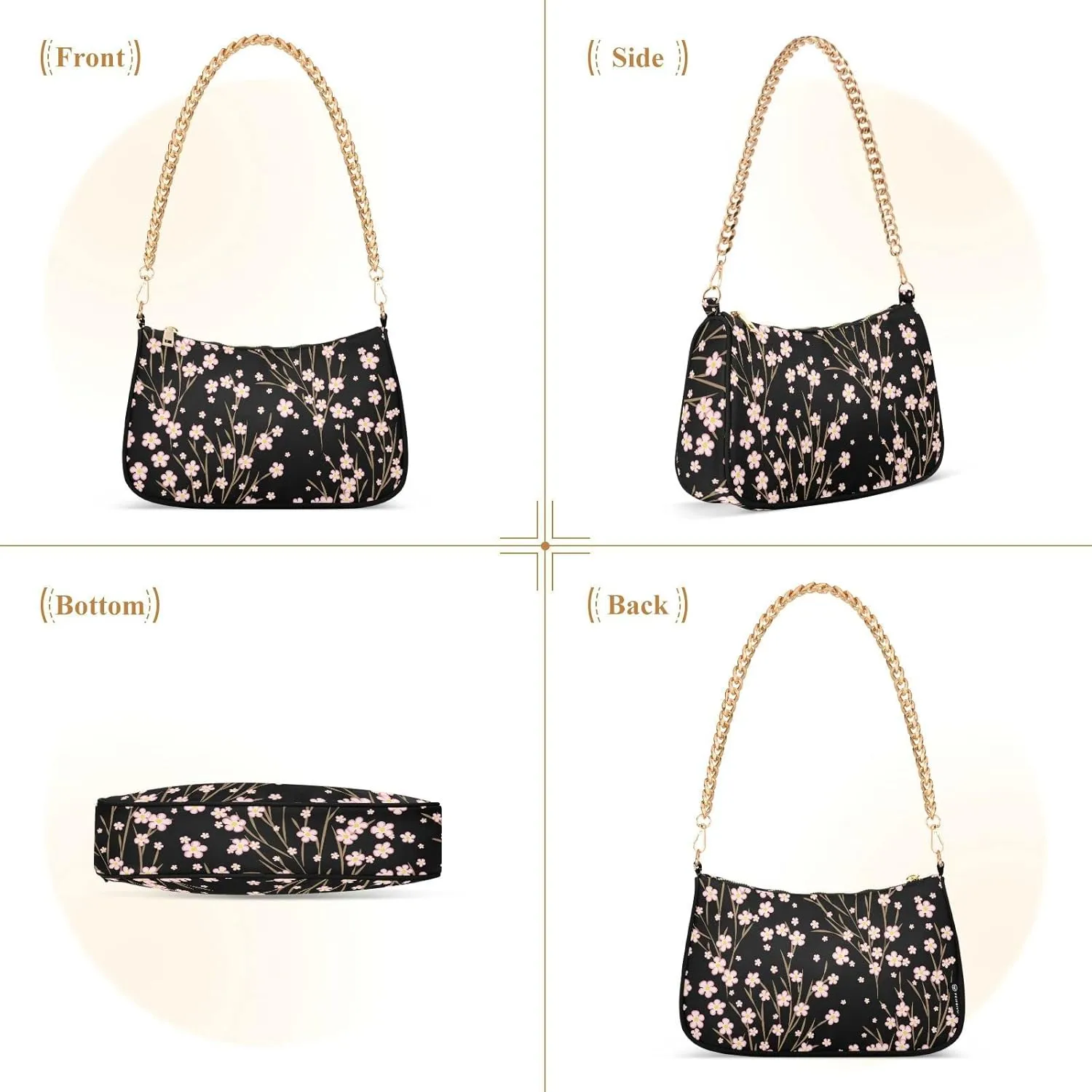 ALAZA Shoulder Bag Purse for Women Tote Handbag with Zipper Closure