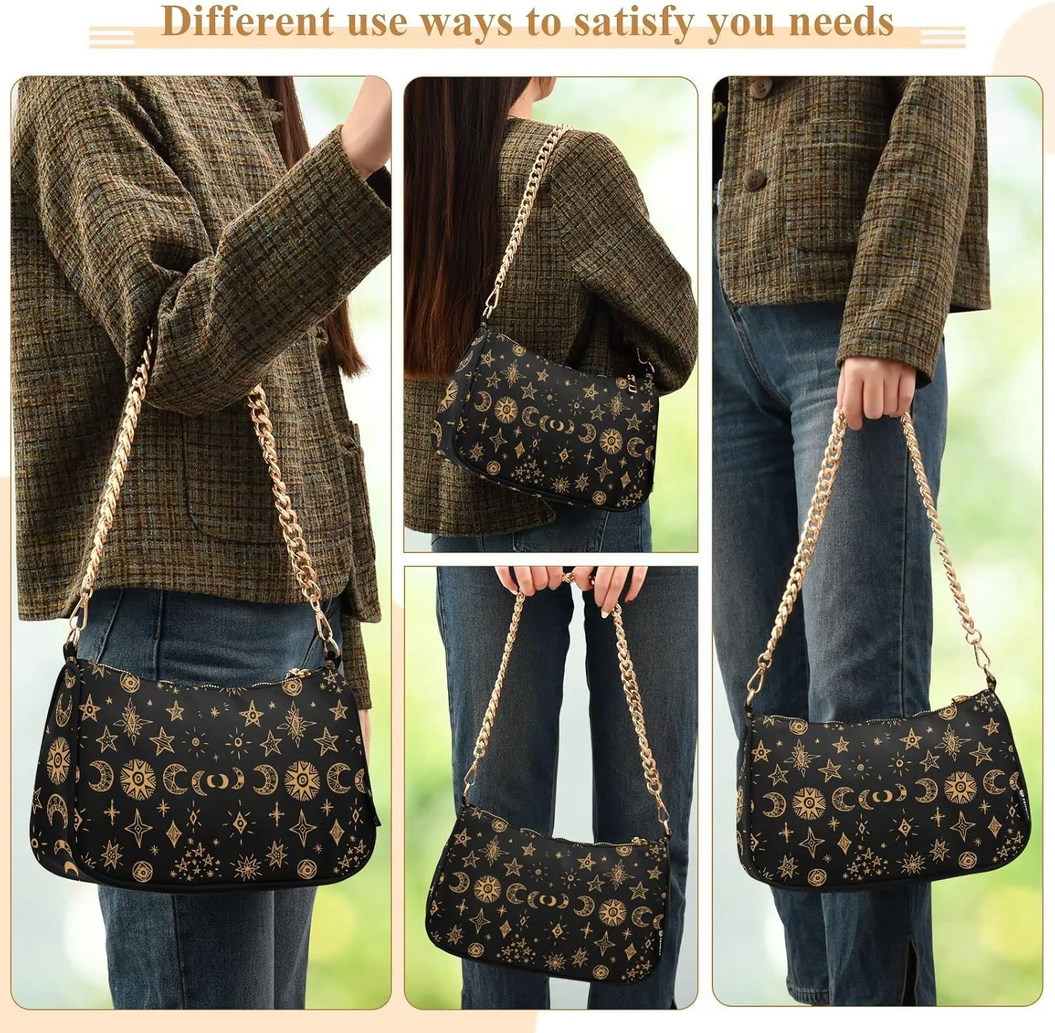ALAZA Shoulder Bag Purse for Women Tote Handbag with Zipper Closure