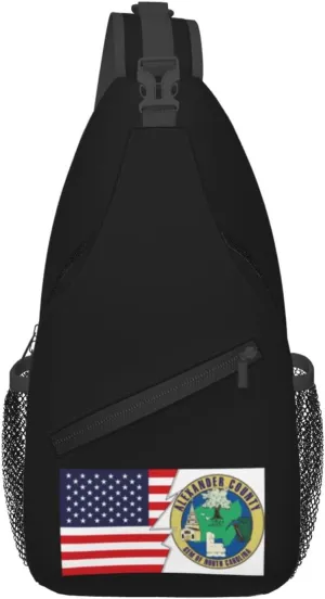 Alexander County Seal North Carolina Crossbody Bags For Women Men Chest Backpack Gym Shoulder Bag Travel Outdoor Sports Casual Crossbody Bags