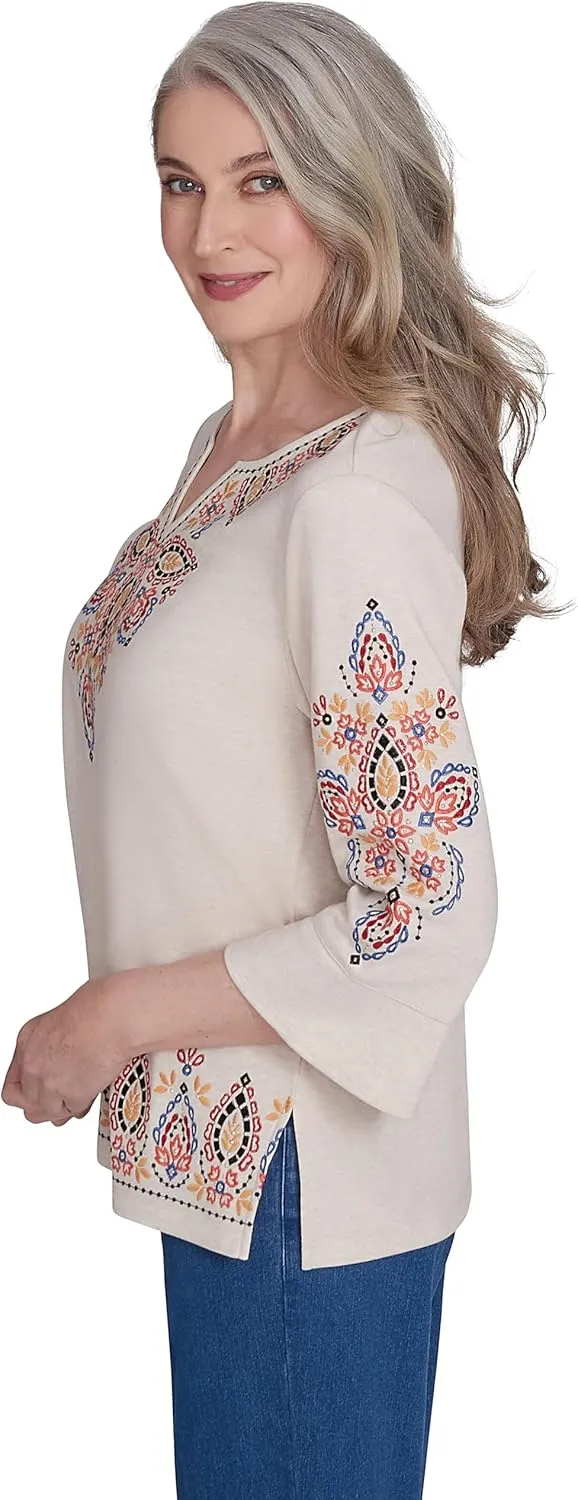 Alfred Dunner Harvest Moon Bohemia's Vibe Cotton/Poly Top