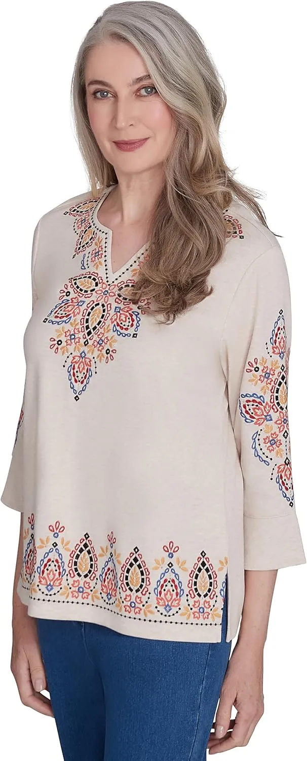 Alfred Dunner Harvest Moon Bohemia's Vibe Cotton/Poly Top