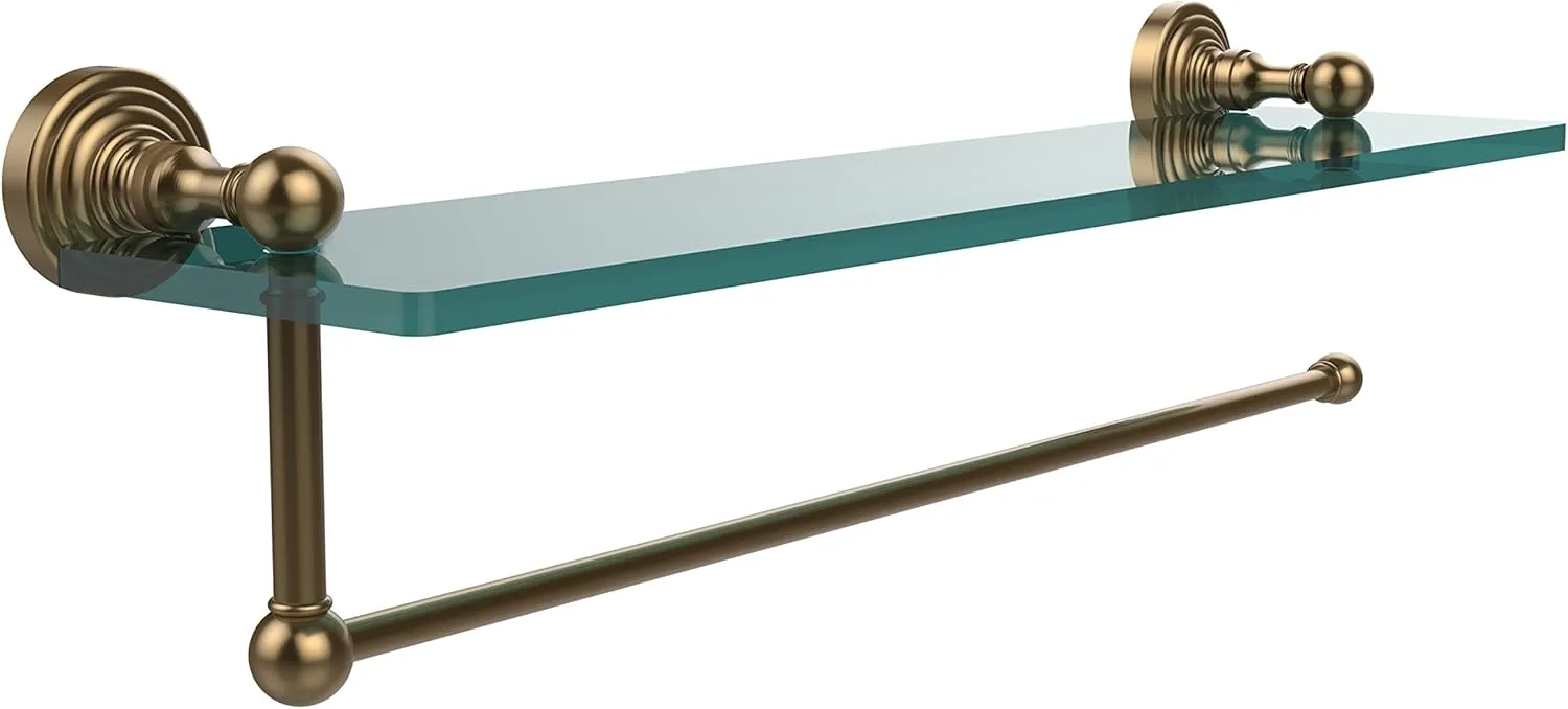 Allied Brass WP-1PT/22-BBR Waverly Place Collection Paper Towel Holder with 22 Inch Glass Shelf, Brushed Bronze