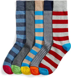 Amazon Essentials Mens Comfortable Patterned Dress Socks, 5 Pairs