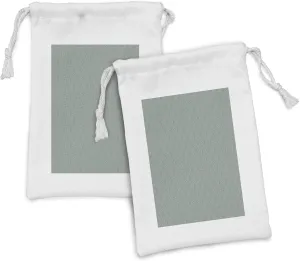 Ambesonne Abstract Fabric Pouch Set of 2, Illustration of Hand Drawn Like Concentric Triangles with Curved Corners, Small Drawstring Bag for Toiletries Masks and Favors, 9" x 6", Dark Sea Green