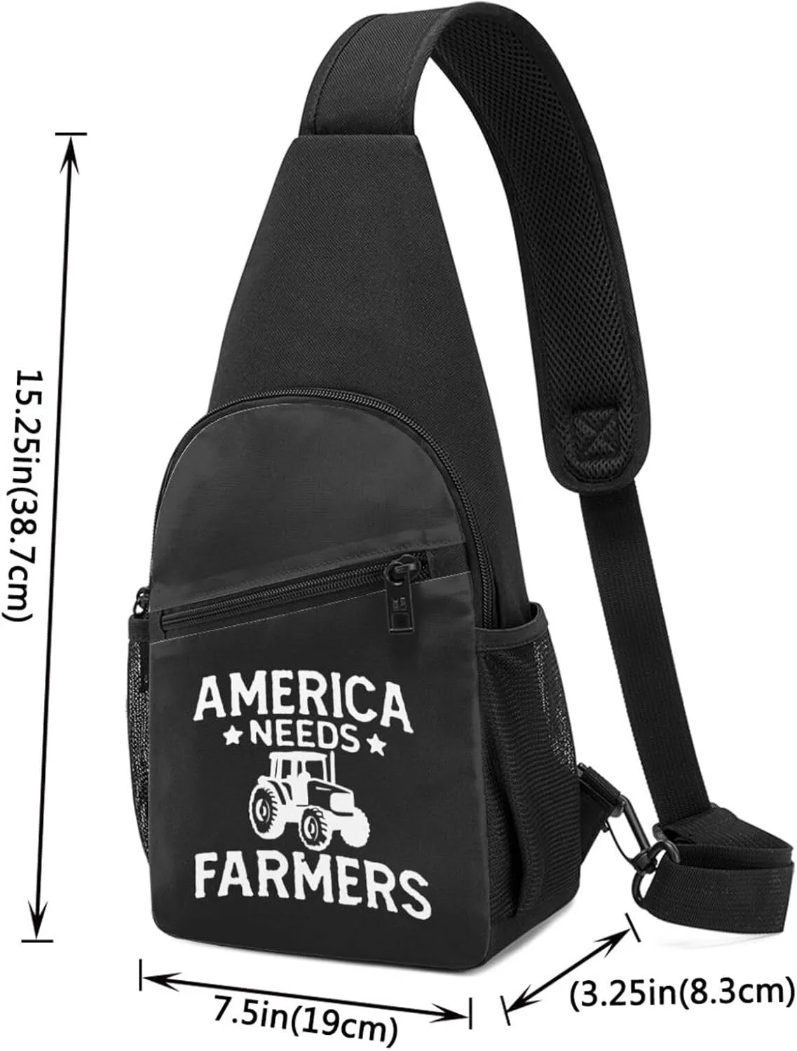 America Needs Farmers Chest Pack Leisure Shoulder Crossbody Chest Bag