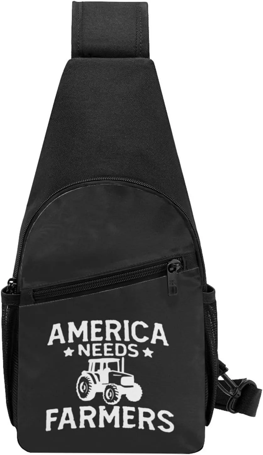 America Needs Farmers Chest Pack Leisure Shoulder Crossbody Chest Bag