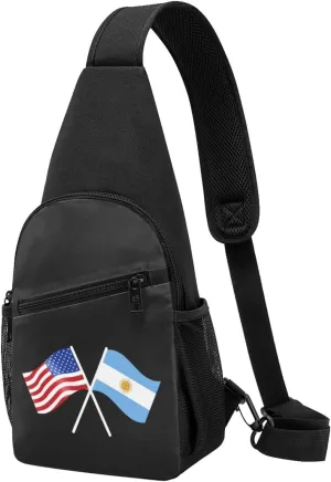 American And Argentina Flag Chest Pack Leisure Shoulder Crossbody Chest Bag