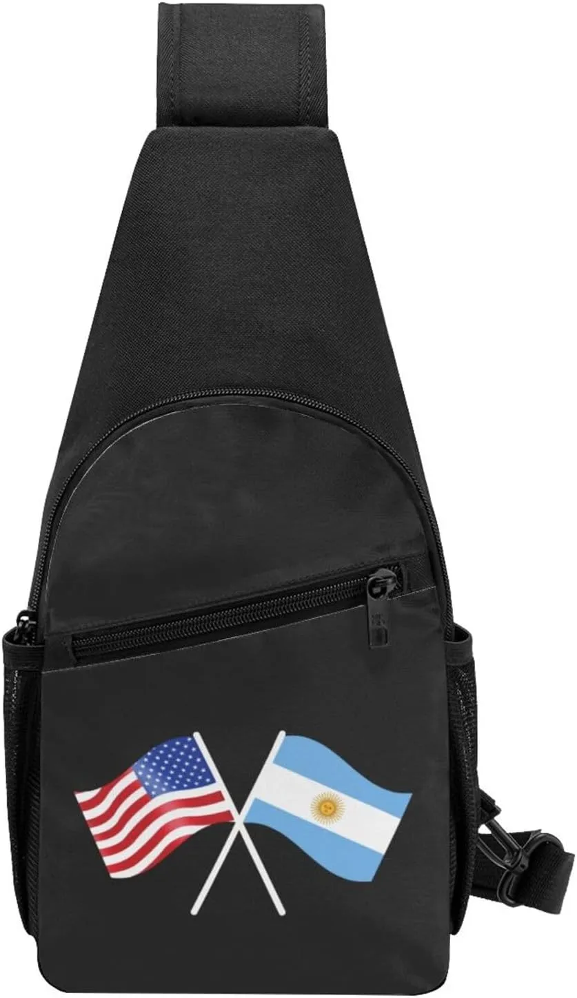 American And Argentina Flag Chest Pack Leisure Shoulder Crossbody Chest Bag