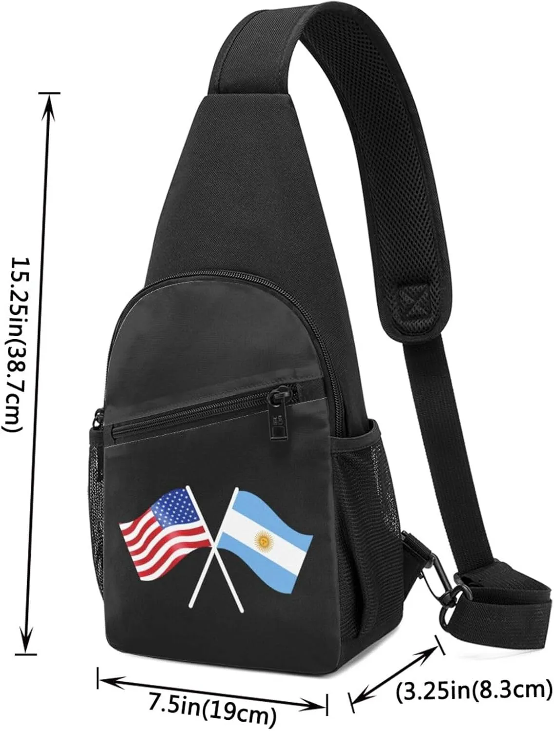 American And Argentina Flag Chest Pack Leisure Shoulder Crossbody Chest Bag
